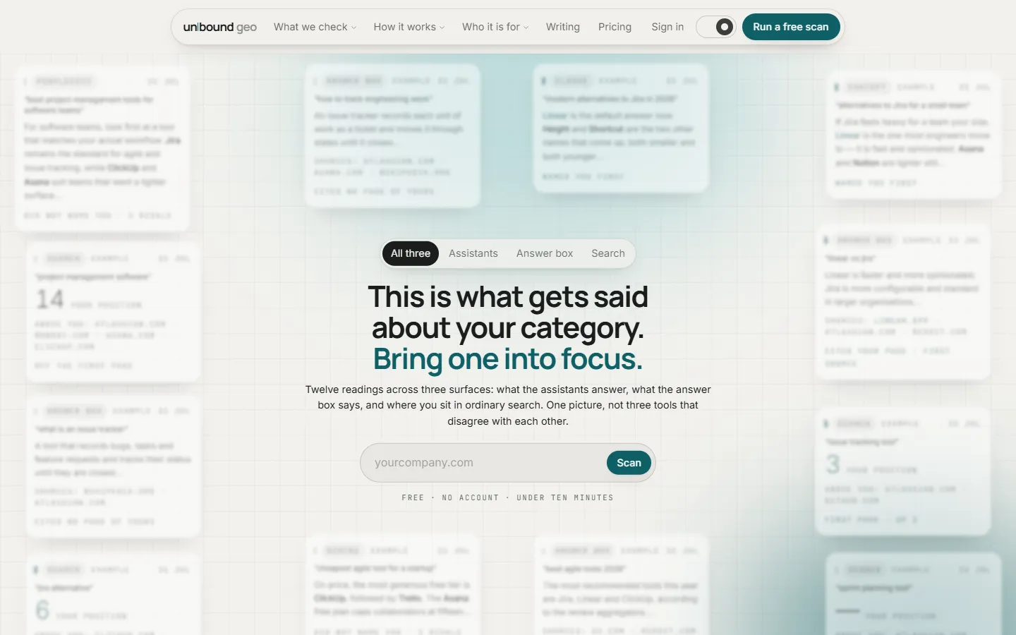 Unbound GEO homepage